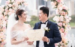 Celine & Caden 悉尼海港游艇婚礼